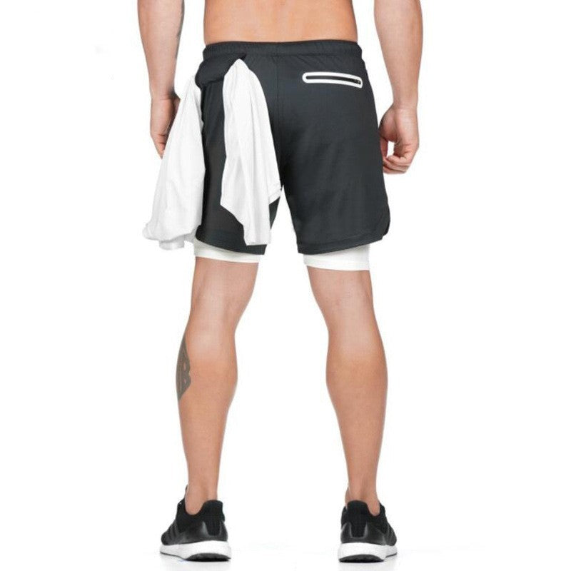 Running Shorts Men 2 In 1 Double-deck Quick Dry GYM Sport Shorts Fitness Jogging Workout Shorts Men Sports Short Pants