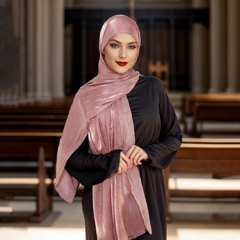 Bright Silk Island Wrinkle One-piece Headscarf